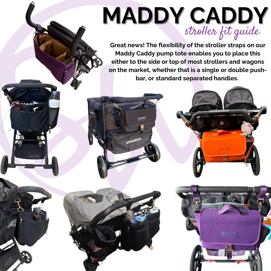 Maddy Stroller Caddy & Pump Bag (Black) - Image 9